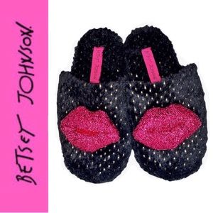 Betsey Johnson Sparkling Big Lips House Slippers